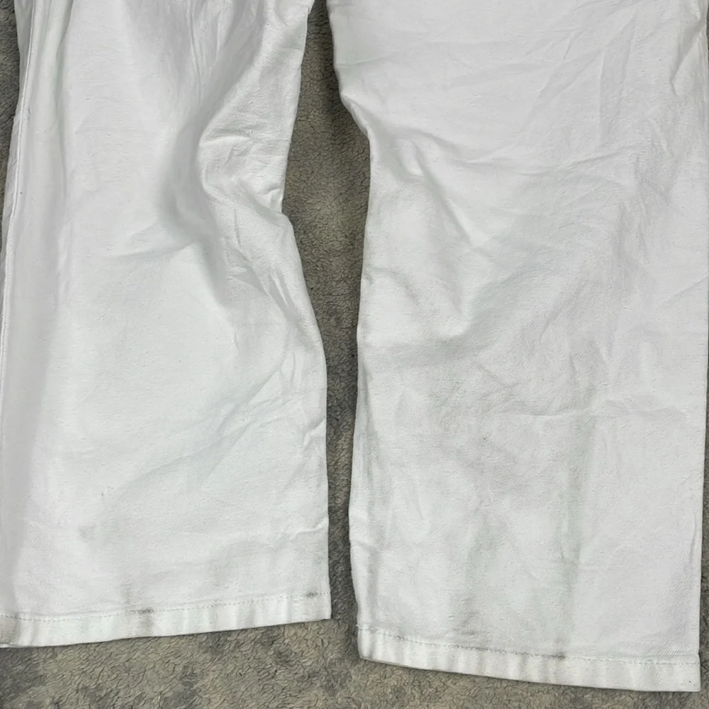New Eileen Fisher Cotton Hemp Stretch Tapered Pant White Ankle Sz 12